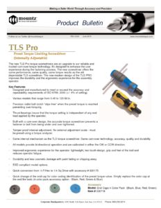 Tls Pro 150 TLS Pro Series (Data Sheet) - torquewrenchsolution